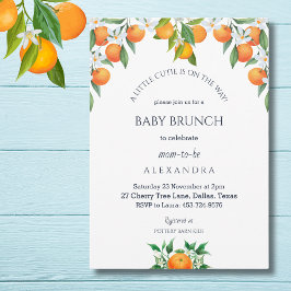 A Litte Cutie-Orangen Citrus Baby Brunch Inbjudningar
