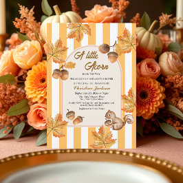 A Little Acorn Fall Plaids Baby Shower Invitation Inbjudningar