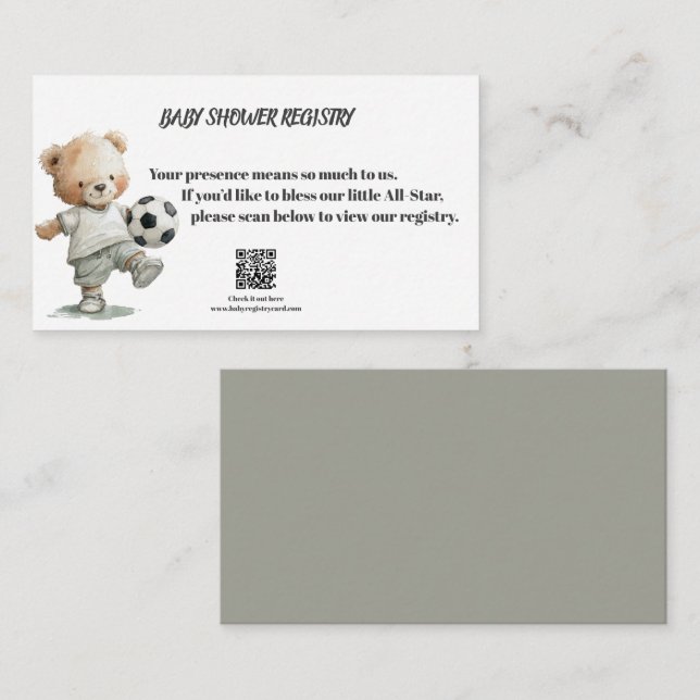 A Little All-Star Baby Shower Registry Card Tilläggskort (Fram/baksida)