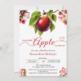 A Little Apple Is On The Way | Fall Baby Shower Inbjudningar
