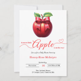 A Little Apple Is On The Way | Fall Baby Shower Inbjudningar
