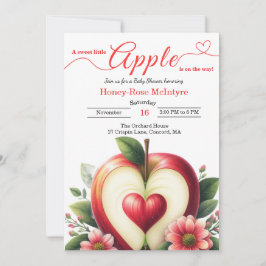 A Little Apple Is On The Way | Fall Baby Shower Inbjudningar