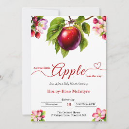 A Little Apple Is On The Way | Fall Baby Shower Inbjudningar