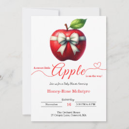 A Little Apple Is On The Way | Fall Baby Shower Inbjudningar