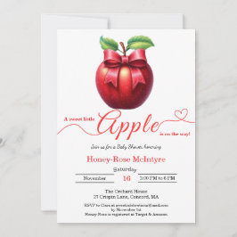 A Little Apple Is On The Way | Fall Baby Shower Inbjudningar