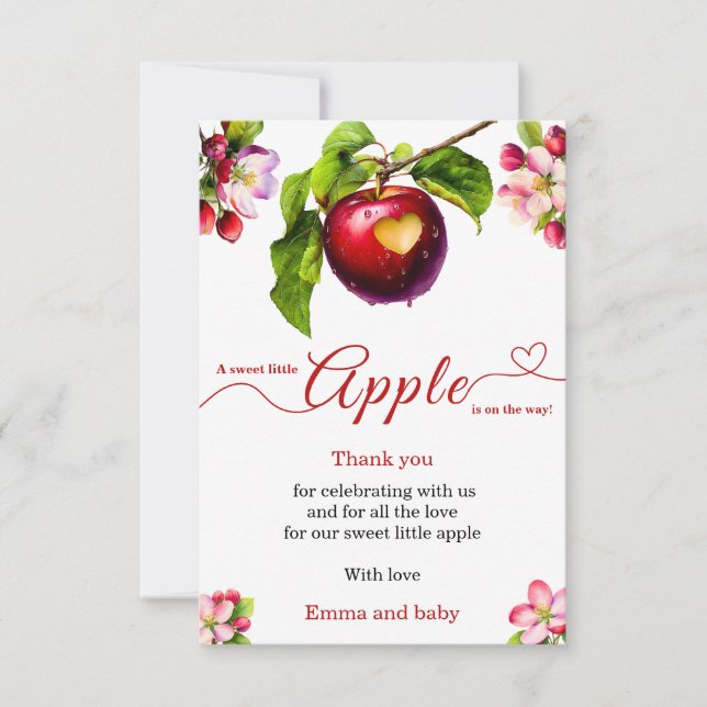 A Little Apple Is On The Way | Fall Baby Shower  Tack Kort (Framsida)