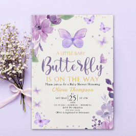 A Little Baby Butterfly is on The Way Baby shower Inbjudningar