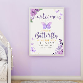 A Little Baby Butterfly is on The Way Baby shower Poster