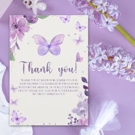 A Little Baby Butterfly is on The Way Baby shower Tack Kort