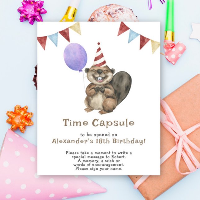 A Little Beaver Time Capsule 1st birthday Poster (Skapare uppladdad)
