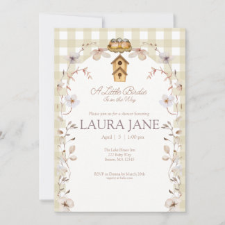 A Little Birdie is on the Way Shower Invitation Inbjudningar