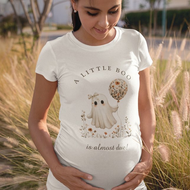 A Little Boo is Almost Due! Boho Ghost Baby Shower T Shirt (Skapare uppladdad)