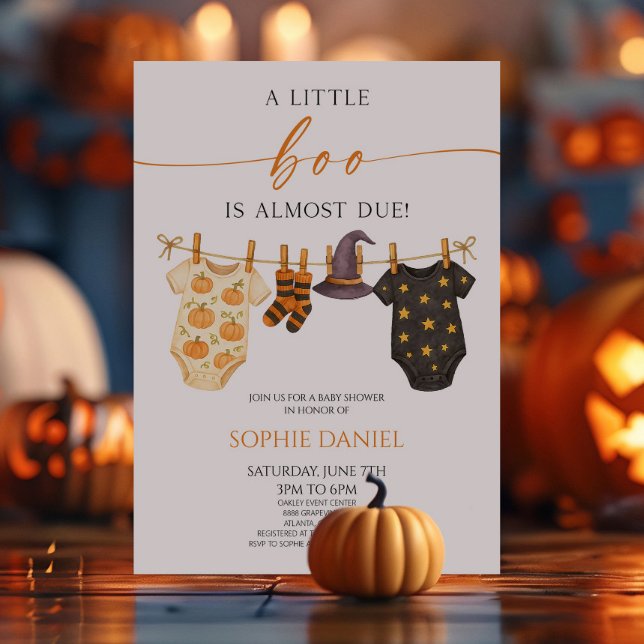 A Little Boo Is Almost Due! Halloween Baby Shower Inbjudningar (Skapare uppladdad)