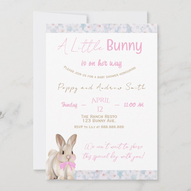 A Little Bunny Baby Shower Invitation Inbjudningar (Framsida)