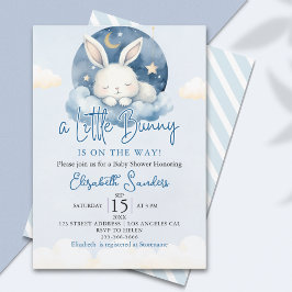 a Little Bunny is on the way Baby Shower Boy Inbjudningar