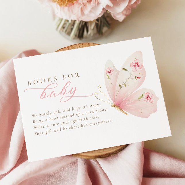 A Little Butterfly Floral Books for Baby Card Tilläggskort (Skapare uppladdad)