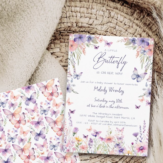 A Little Butterfly is on her way Baby Shower Inbjudningar (Skapare uppladdad)