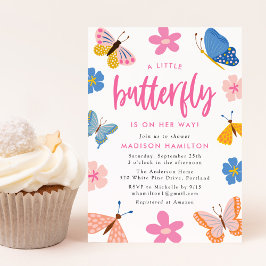 A Little Butterfly Is On Her Way Baby Shower Inbjudningar