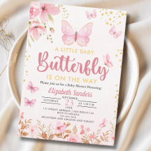 A Little Butterfly is on the Way, Baby Shower Girl