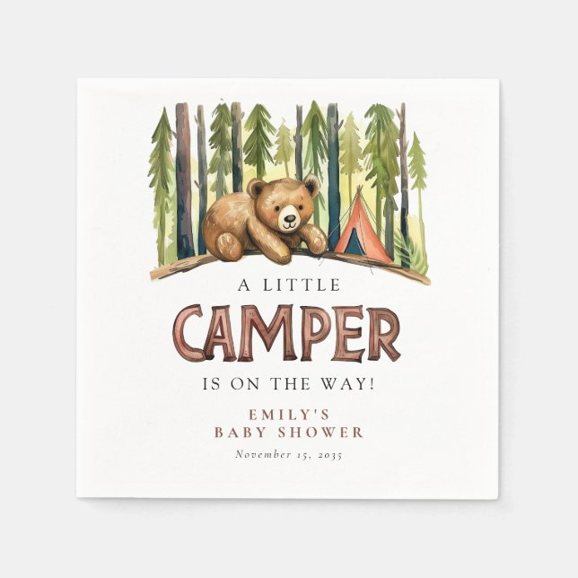 A Little Camper Forest Baby Shower Pappersservett (Framsidan)