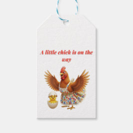 A little chick is on the way  presentetikett