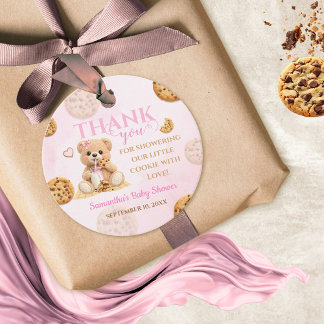 A little Cookie Baby Shower - Teddy Bear Pink Gåvor Etiketter