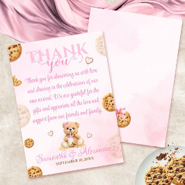 A little Cookie Girl Baby Shower - Teddy Bear Pink Tack Kort