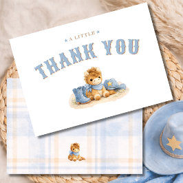 A Little Cowboy Baby Boy Shower Thank You Tack Kort