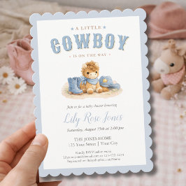 A Little Cowboy Is On The Way Baby Shower  Inbjudningar