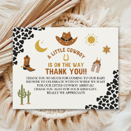 A Little Cowboy Is on The Way Cute Baby Shower Tack Kort