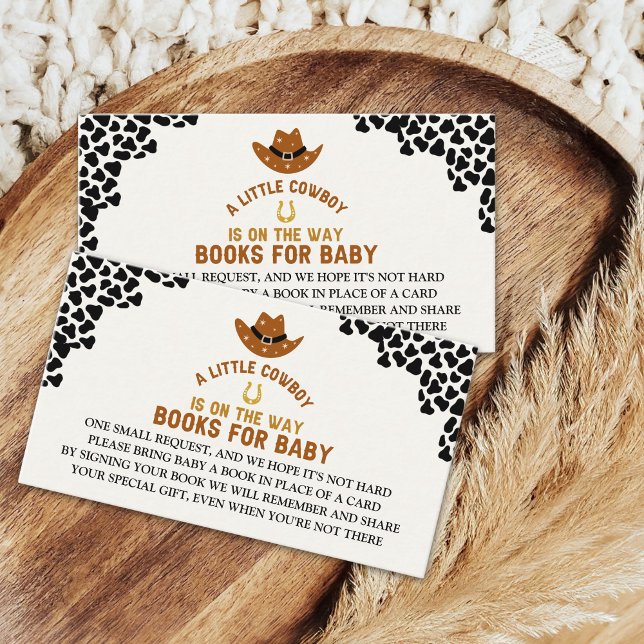 A Little Cowboy Is on The Way Cute Baby Shower Tilläggskort (Skapare uppladdad)