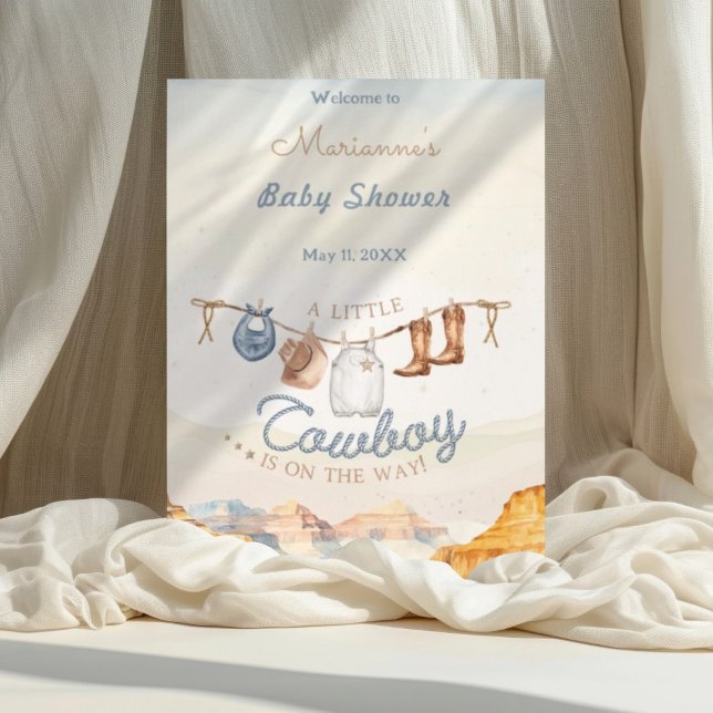 A Little Cowboy Western Canyon Baby Shower Weclome Poster (Skapare uppladdad)