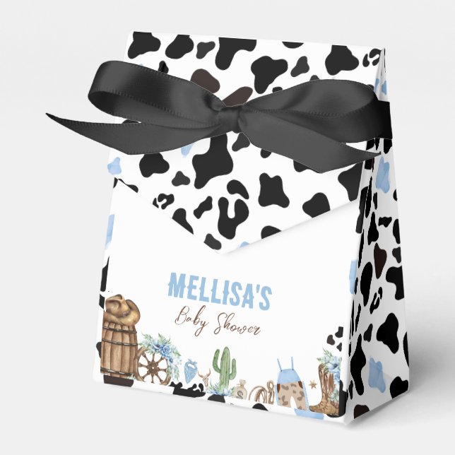 A Little Cowboy Wild West Western Boy Baby Shower Presentaskar (Framsidan Sidan)