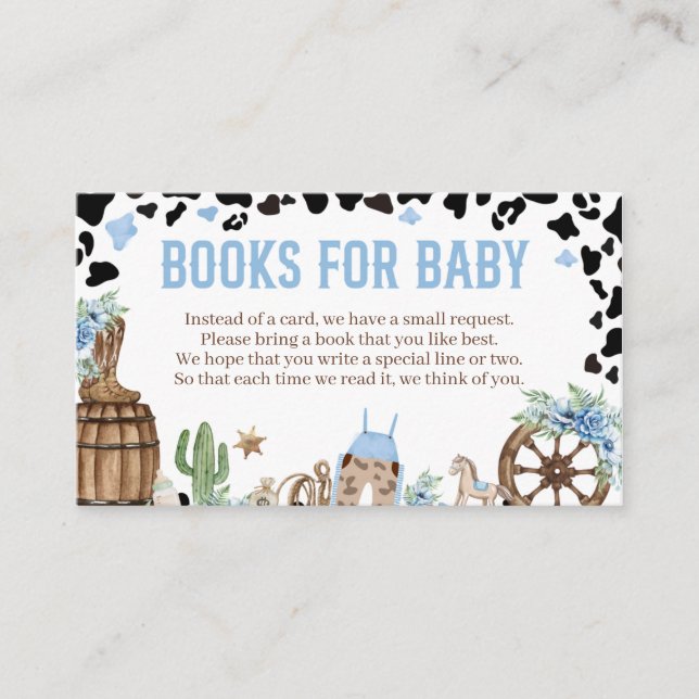 A Little Cowboy Wild Western Boy Blue Baby Books Tilläggskort (Framsida)