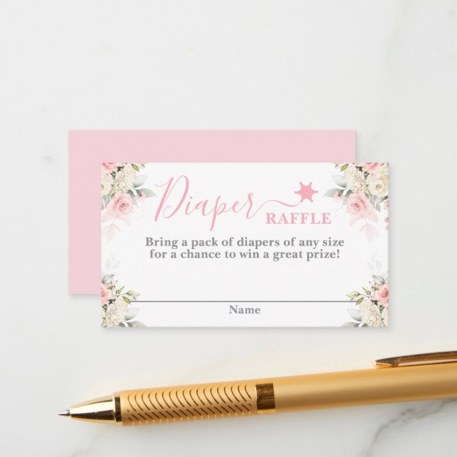 A little Cowgirl Baby shower Diaper Raffle Card Tilläggskort (Fram/Back In Situ)