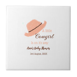 A little cowgirl is on it's way orange baby shower kakelplatta