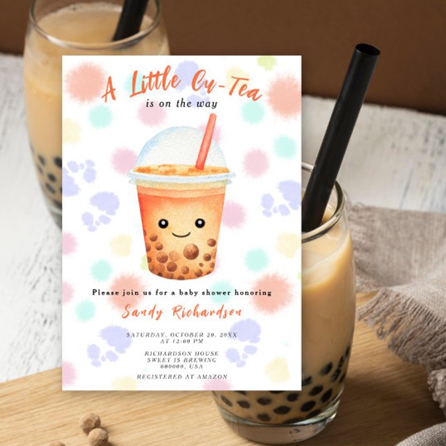 A Little Cu-Tea Bubble Tea Baby Shower Inbjudningar (Skapare uppladdad)