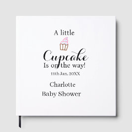 A little cupcake is on its way baby shower name da gästböcker