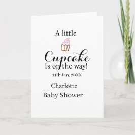 A little cupcake is on its way baby shower name da kort
