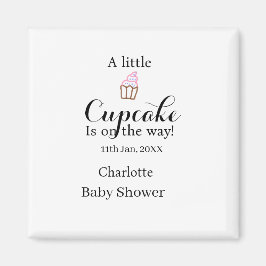 A little cupcake is on its way baby shower name da magnet