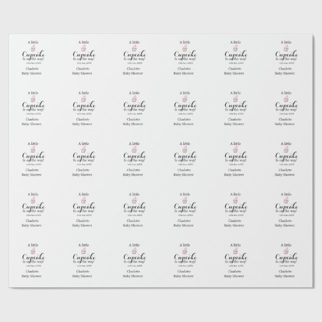 A little cupcake is on its way baby shower name da presentpapper (Platt)