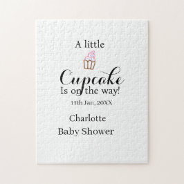 A little cupcake is on its way baby shower name da pussel