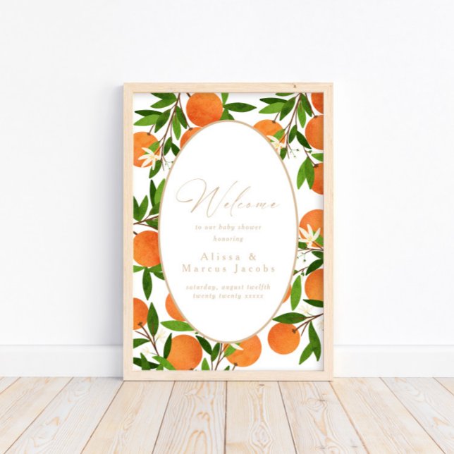 A Little Cutie | Modern Citrus Välkomstskylt Poste Poster (Skapare uppladdad)