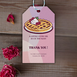 A Little Cutie Pie Minimalist Purple Baby Shower Presentetikett