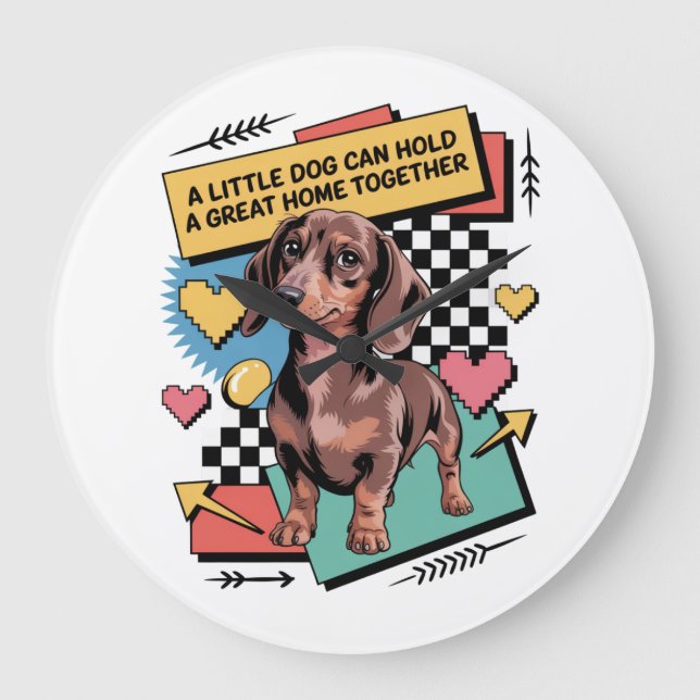 A Little Dog Can Hold A Great Home Together Stor Klocka (Framsida)