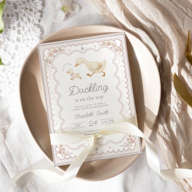 A Little Duckling is on The Way Baby Shower Inbjudningar (Skapare uppladdad)