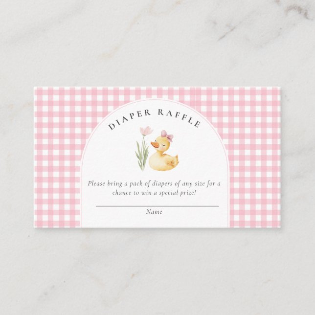 A Little Duckling is on the Way Bow Baby Shower  Tilläggskort (Framsida)