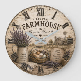 A Little Farmhouse Is Where the Heart Is Lavender Stor Klocka