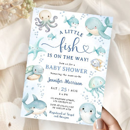 A Little Fish Is On the Way Baby Shower Invitation Inbjudningar