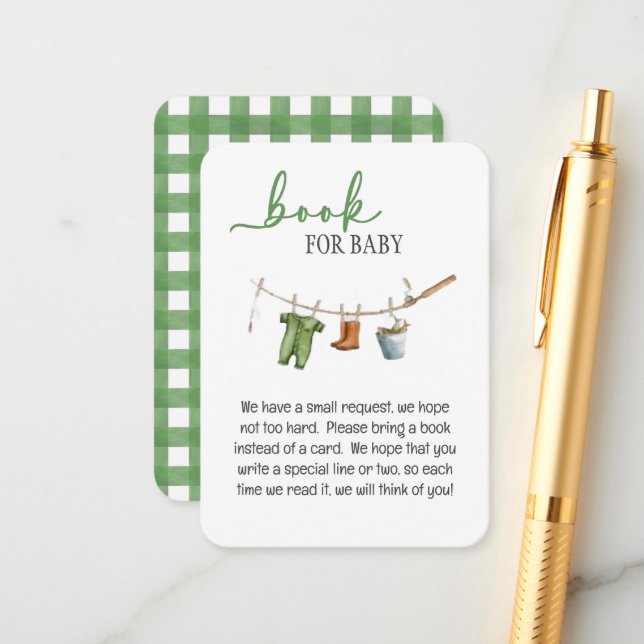 A Little Fisherman Baby Shower Book for Baby Tilläggskort (Fram/Back In Situ)